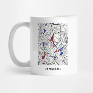 Copenhagen (Denmark) Map x Piet Mondrian Mug